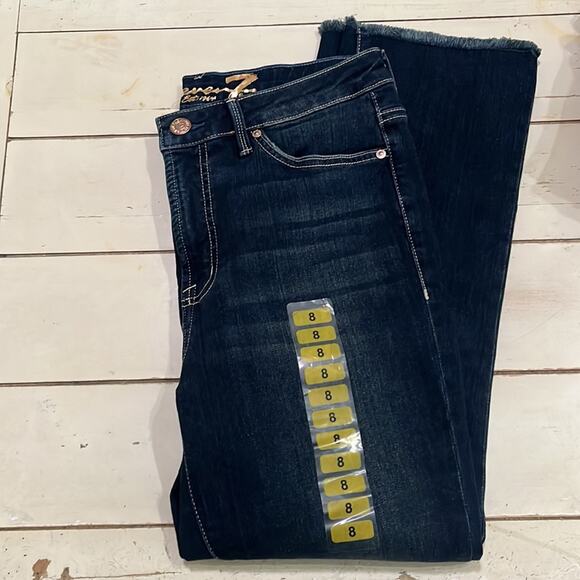 Seven 7 Women’s Jean SOHO High Rise Straight Denim 8 Distressed Hayden Stretch - Picture 9 of 12